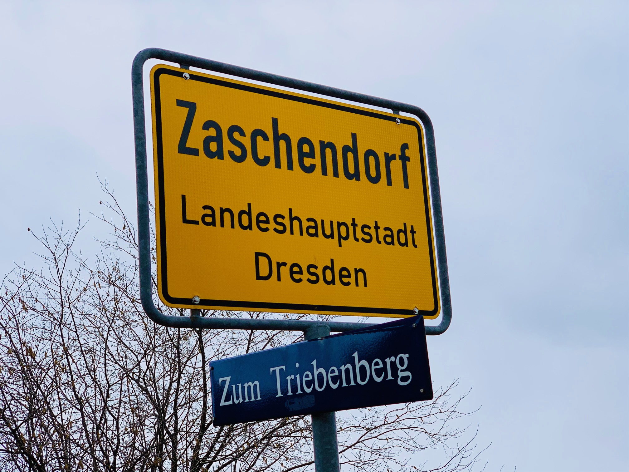 Ortseingangsschild von Zaschendorf